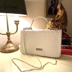 Vintage Italian White Quilted Handbag